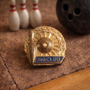 Art Deco Vintage 1960's Bowling Award 200 Club Lapel Pin